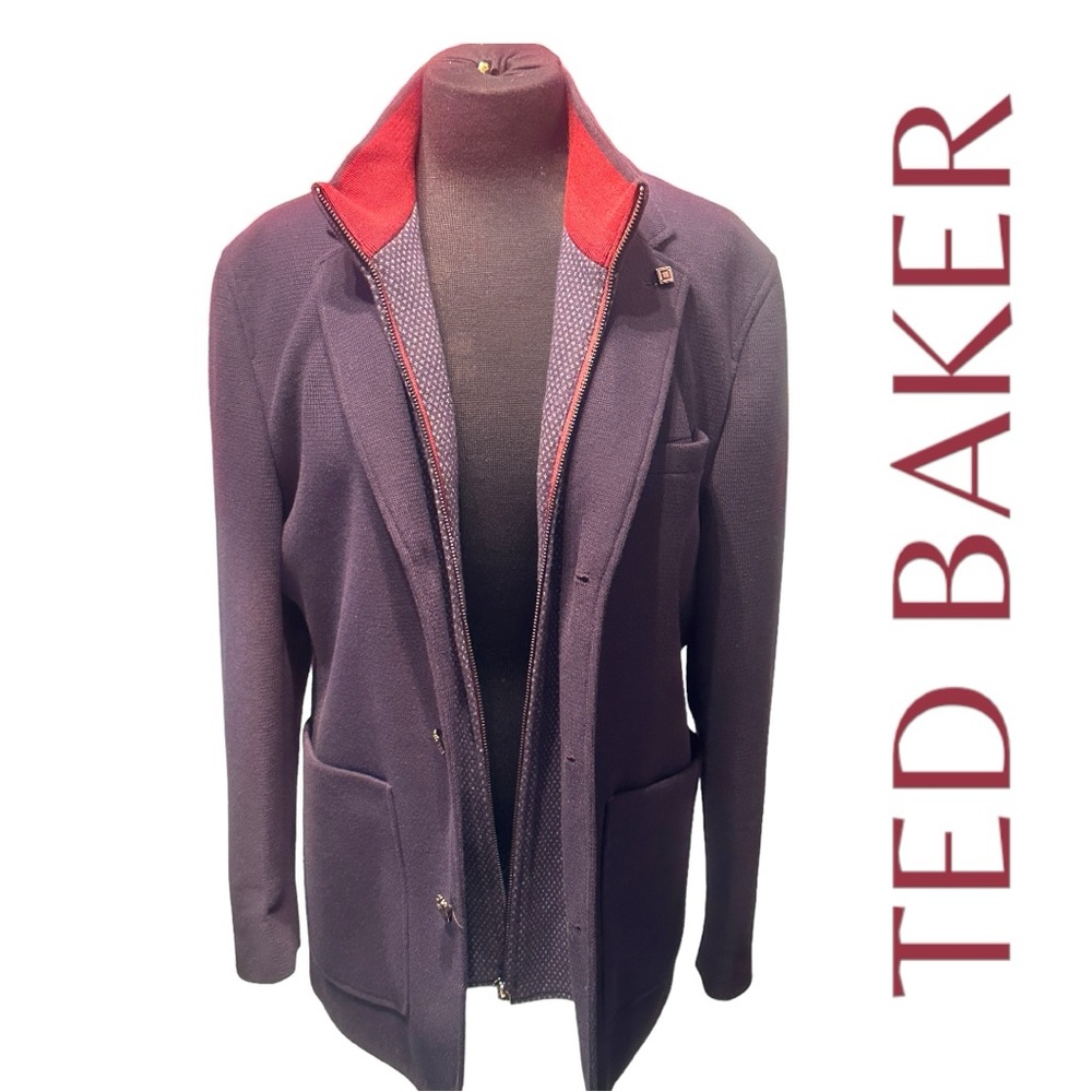 Ted Baker London Fletwud Jersey Jacket w/ Removable Funnel Vest (Sz 38/UK3)